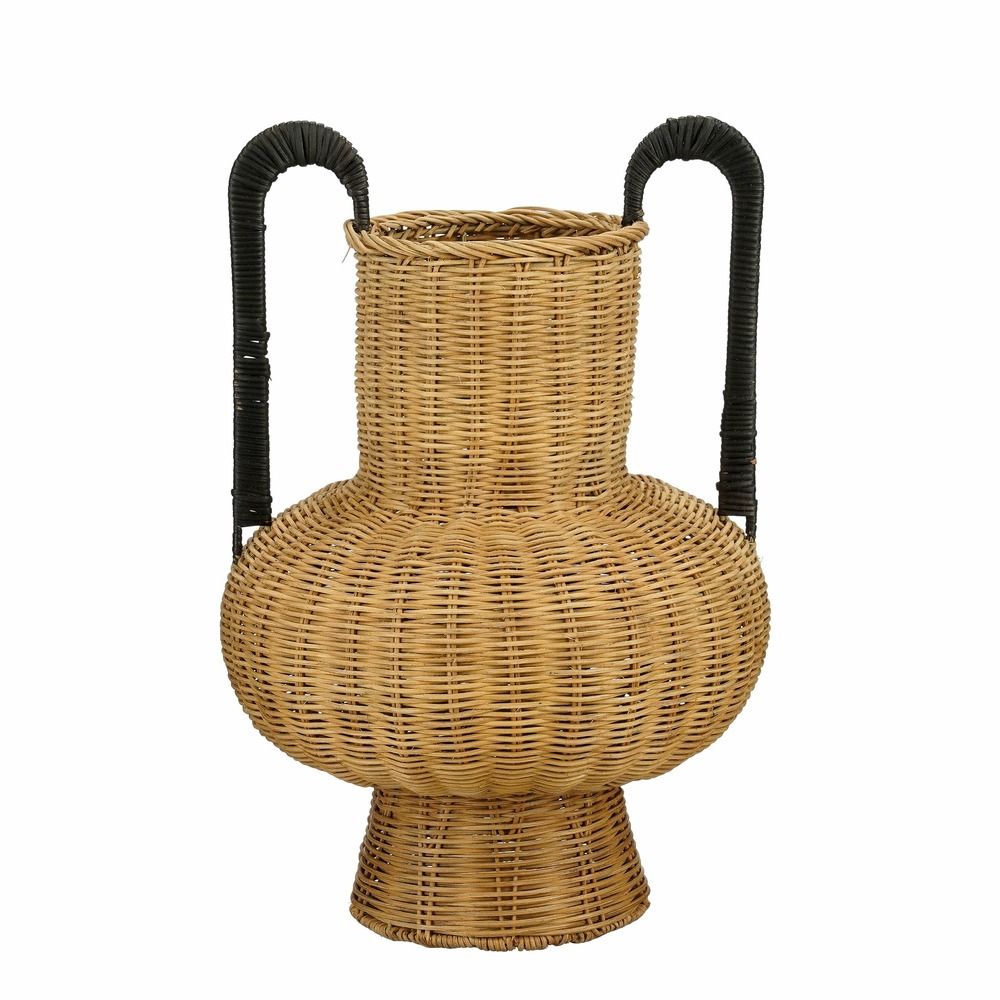Mica decorations loulou vase décoratif - h42 x ø40 cm - rotin - marron