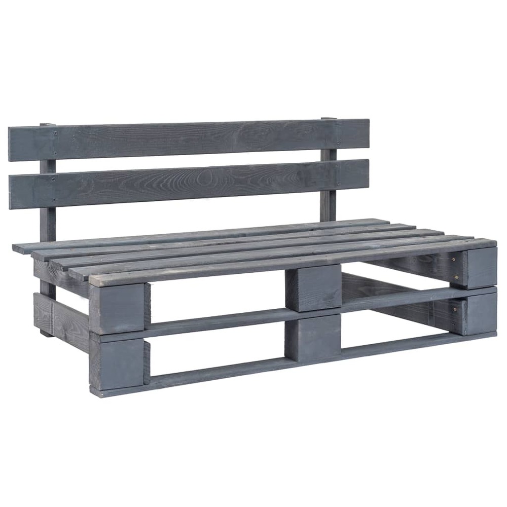 Banc de jardin meuble de patio d'extérieur terrasse palette de jardin bois gris
