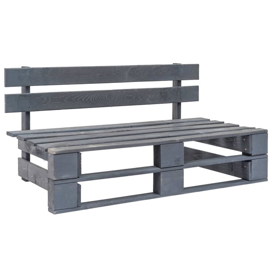 Banc de jardin meuble de patio d'extérieur terrasse palette de jardin bois gris