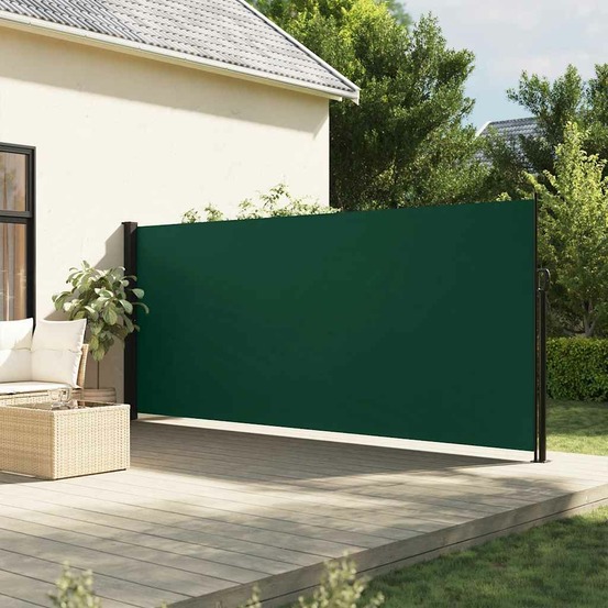 Auvent latéral rétractable vert foncé 180x600 cm