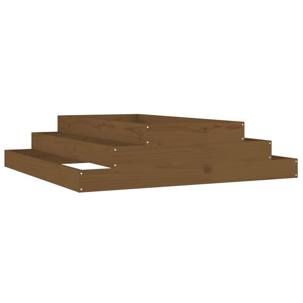 Jardinière d'extérieur marron miel 110x110x27 cm bois massif de pin