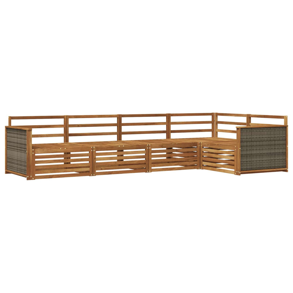 Ensemble de canapés d'extérieur 5 pcs naturel