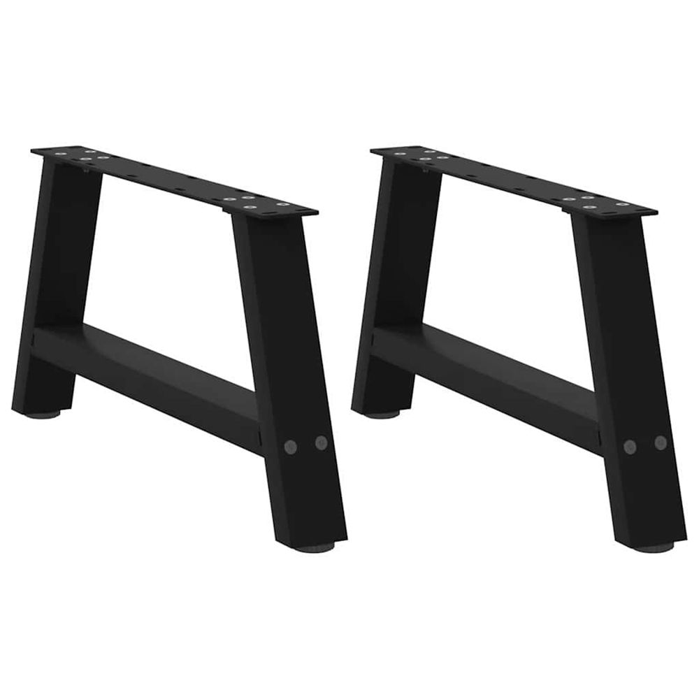 Pieds de table basse en forme de a, 2 pièces, noir, 60 x (30-31) cm, acier