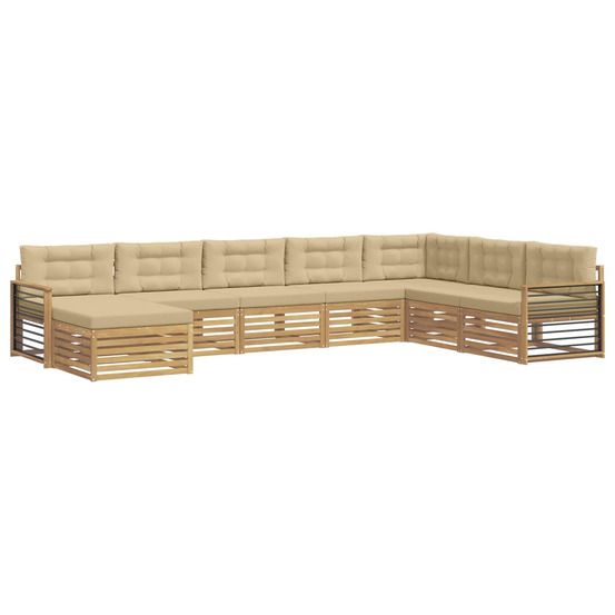 Ensemble de canapés d'extérieur 8 pc blanc et beige