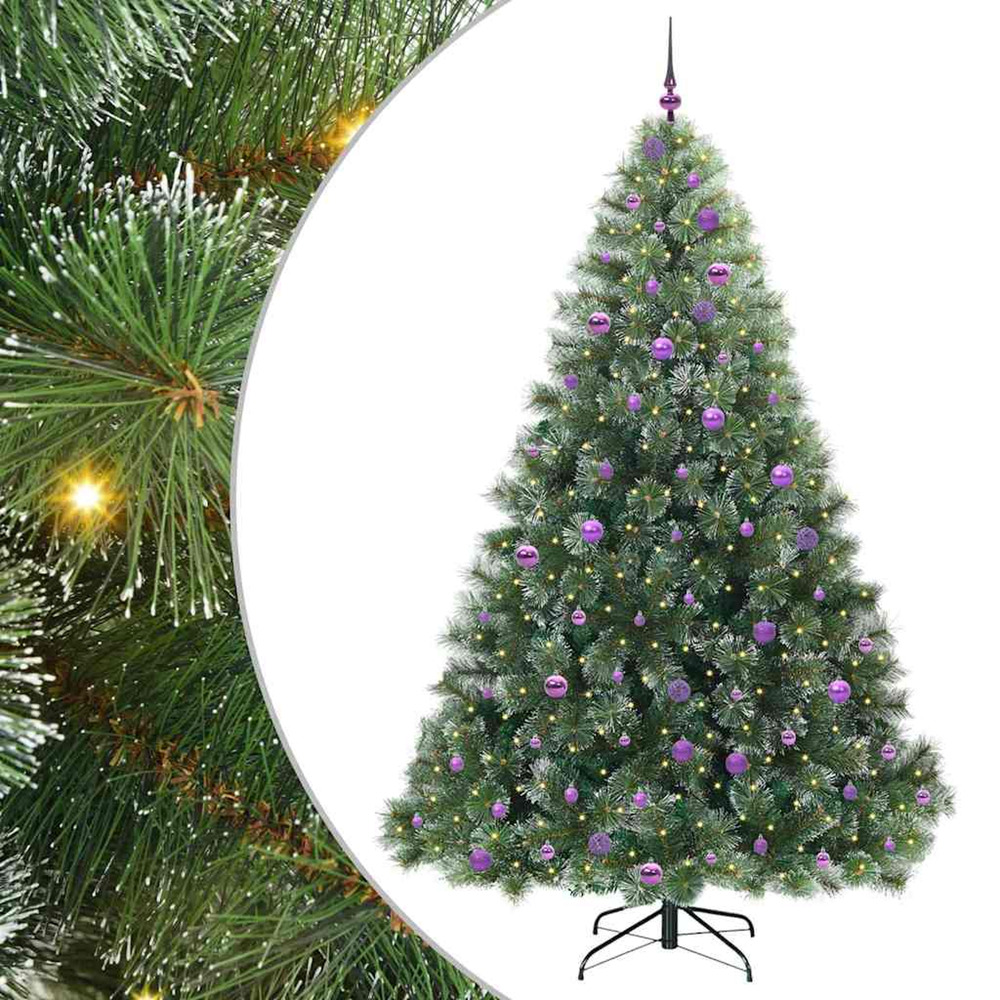Sapin de noël artificiel avec 300 led vert 240 cm pe et pvc