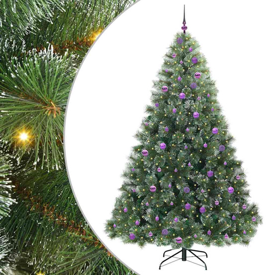 Sapin de noël artificiel avec 300 led vert 240 cm pe et pvc