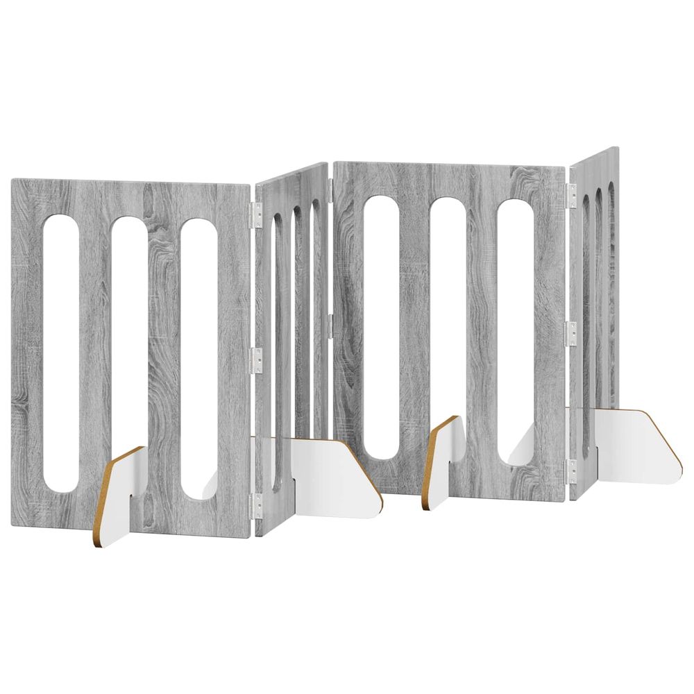 Clôture pliable pour animaux 4 pc sonoma gris 201 x 38 x 70 cm