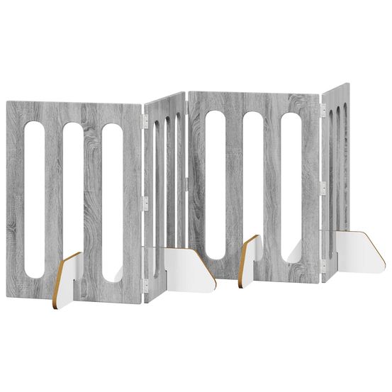 Clôture pliable pour animaux 4 pc sonoma gris 201 x 38 x 70 cm