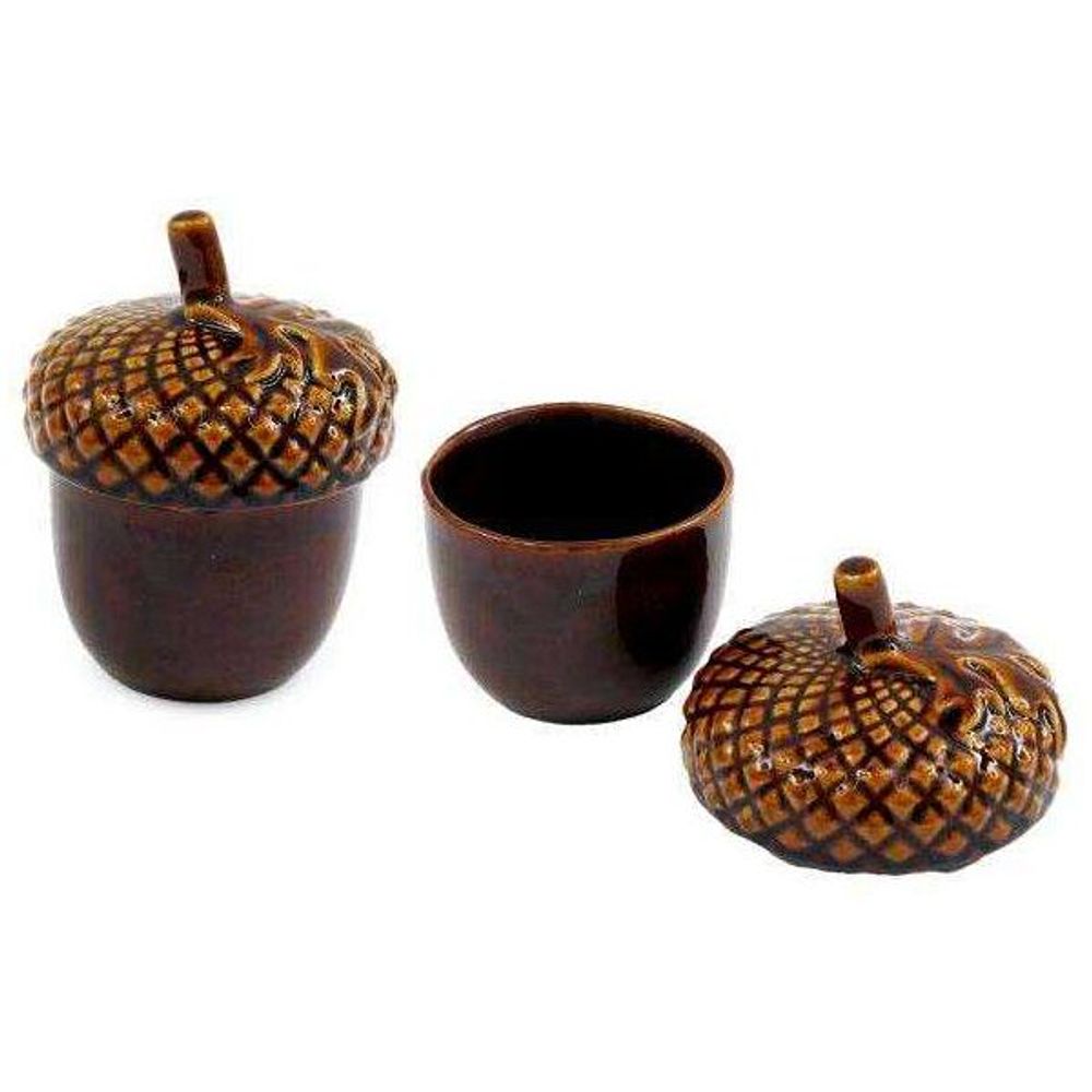 Ensemble de 2 pots de rangement en grès gland