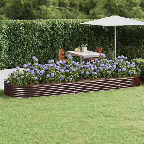 Carré potager acier galvanisé jardin très grande taille 450x140x36cm marron