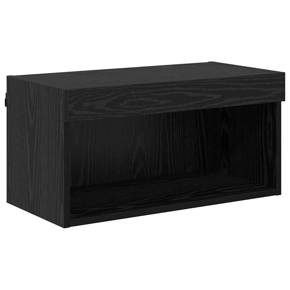 Meuble tv chêne noir 60 x 30 x 30 cm bois d'ingénierie