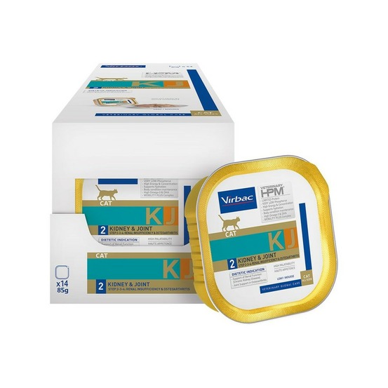 Patee virbac veterinary hpm kj2 early kidney & joint chat 14 x 85 g 12x85 g