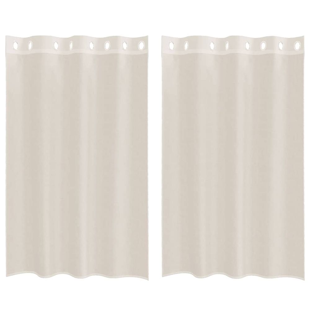 Rideaux en voile avec œillets 2 pcs crème 140x175 cm