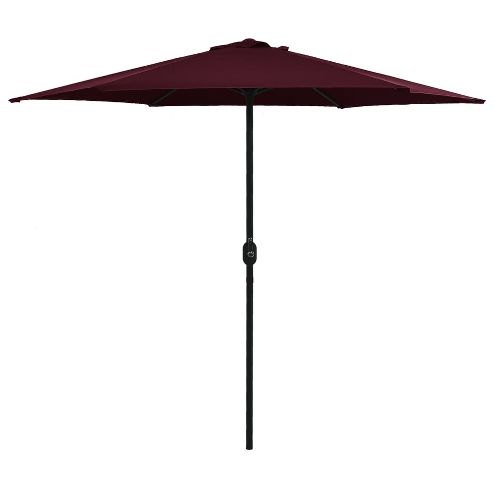 Parasol d'extérieur et mât en aluminium 270 x 246 cm bordeaux