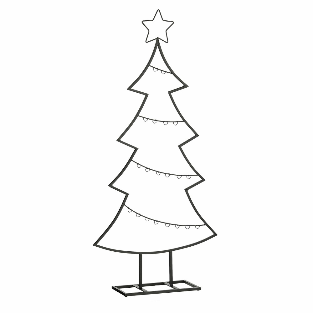 Mica decorations - sapin de noël décoratif pour ornements en métal noir h105