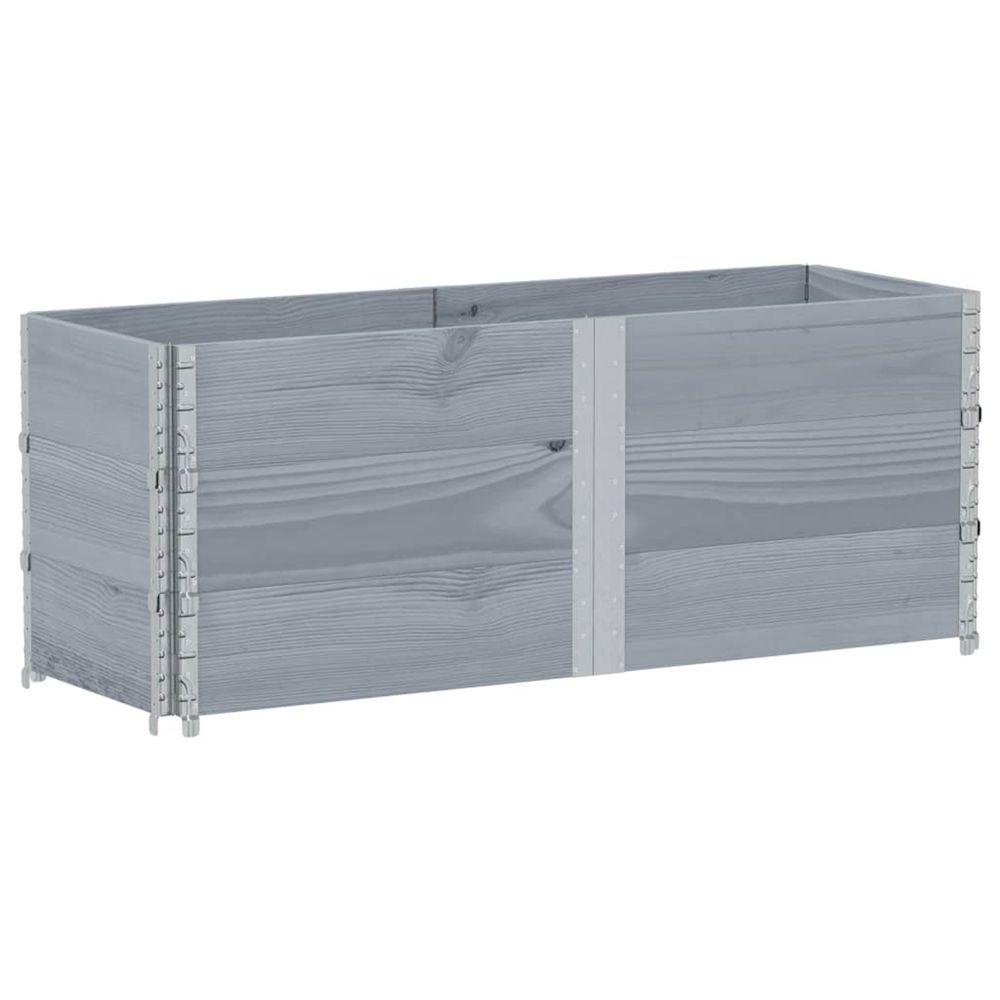 Colliers de palette 3 pcs gris 150x50 cm bois de pin solide