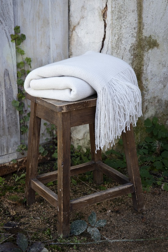 Plaid maille a franges collection sacha