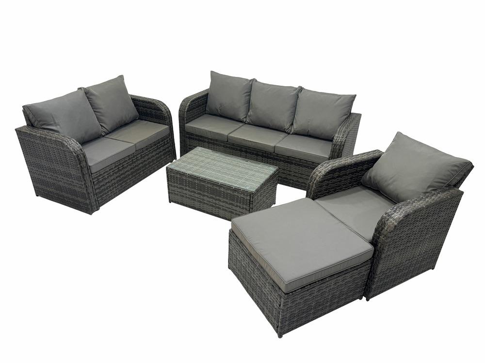 Ensembles de meubles de jardin 7 places ensemble de canapés en rotin avec d'amour canapé 3 places grand tabouret