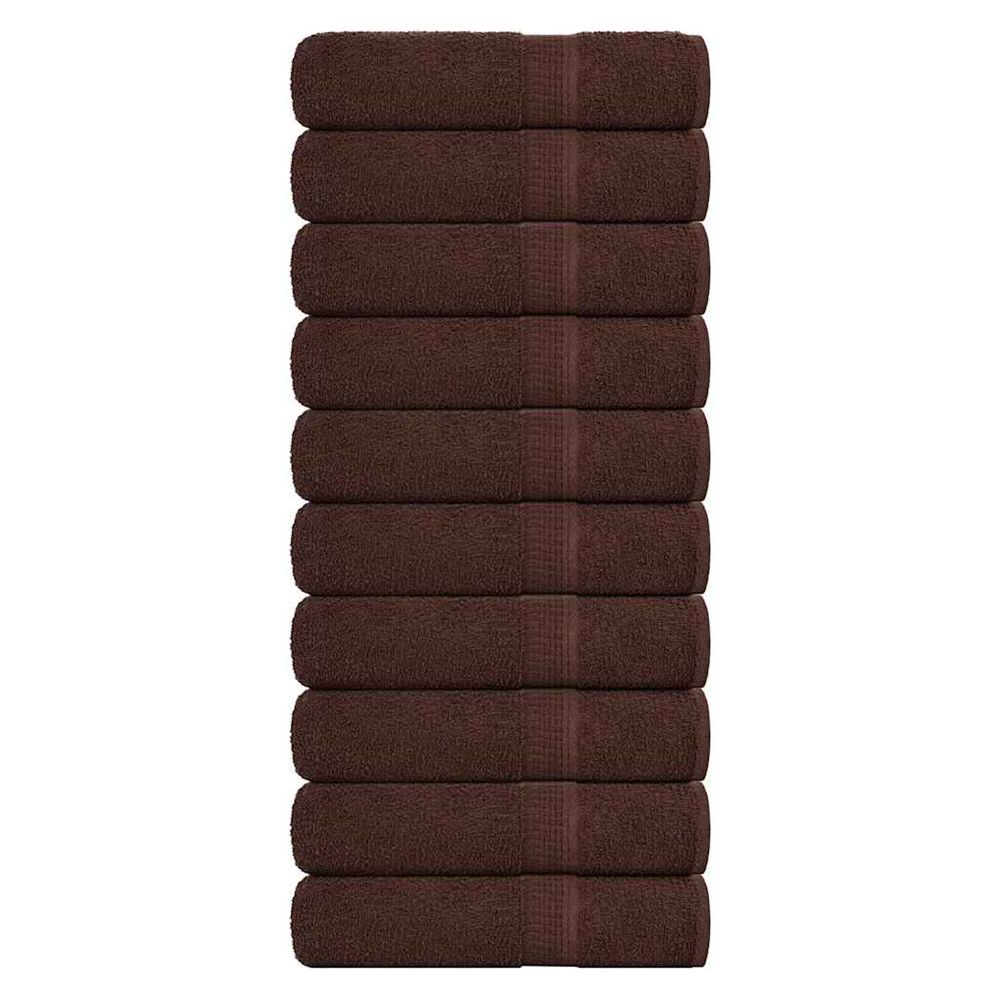 Serviettes de douche frogn 10pcs marron 70x140 cm 360 g/m²