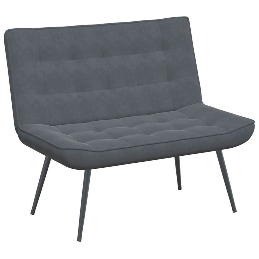 Banc gris foncé 110x74x84 cm velours