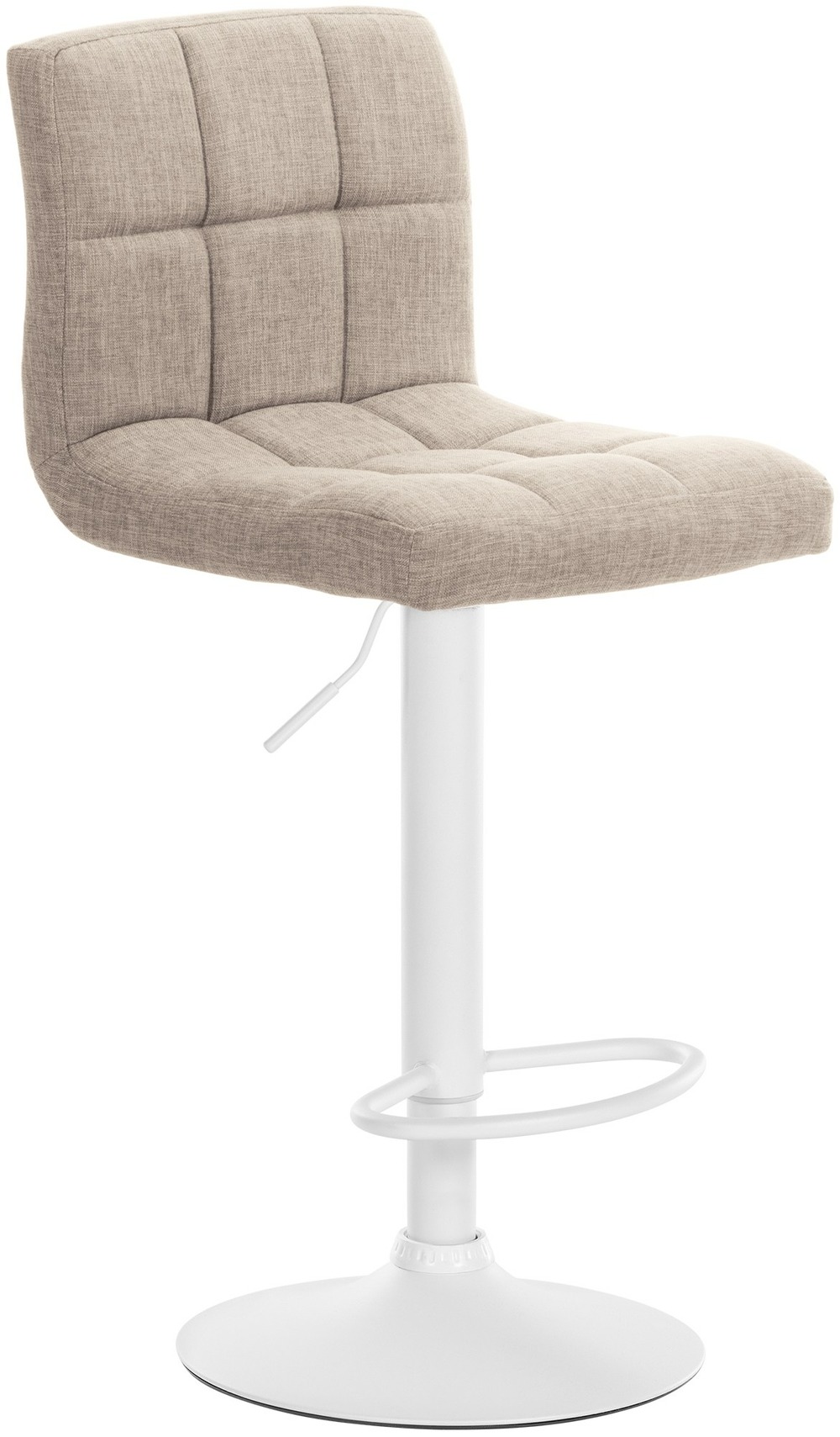 Tabouret de bar calma tissu blanc
