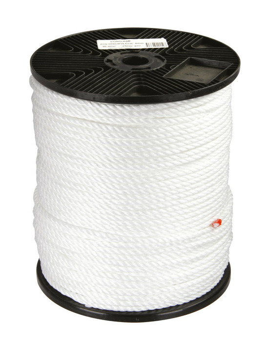 Cordage polypropylène couleur 4 torons 14mm x 48m blanc