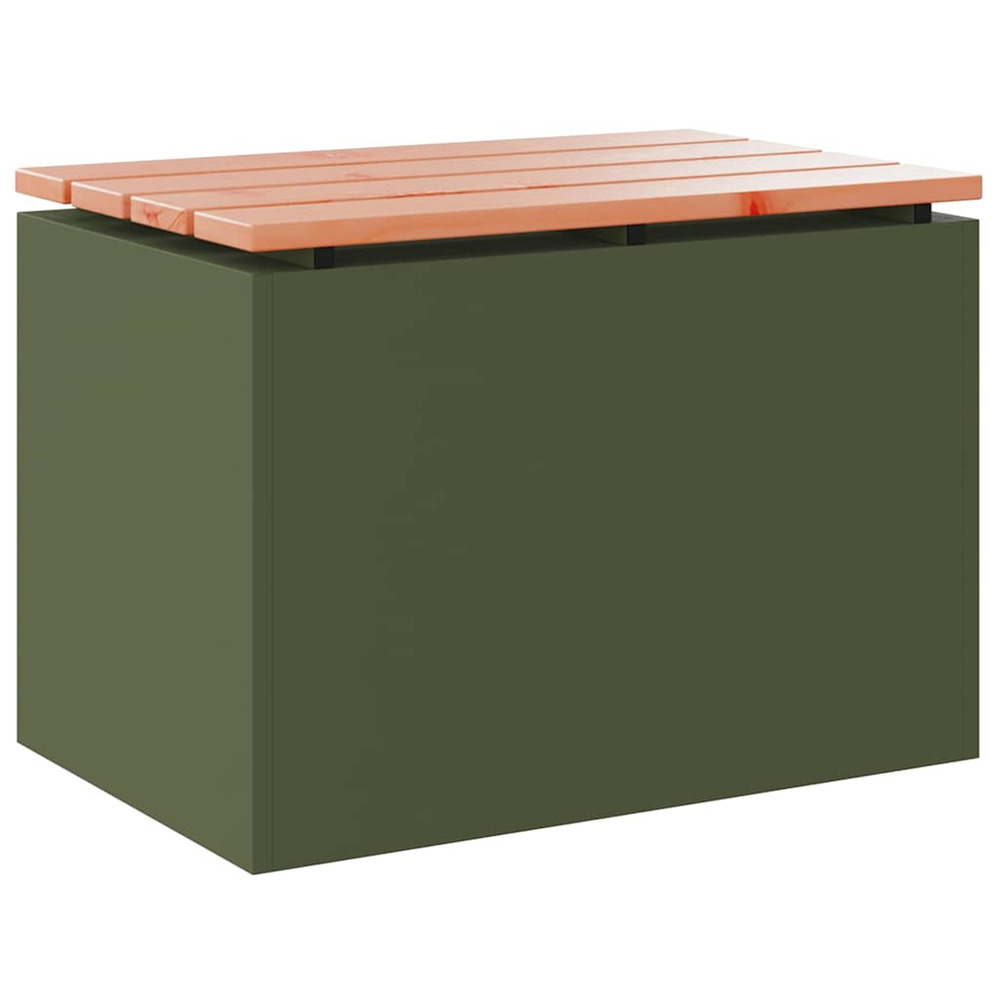 Banc de jardin vert olive 60 x 40 x 43 cm acier