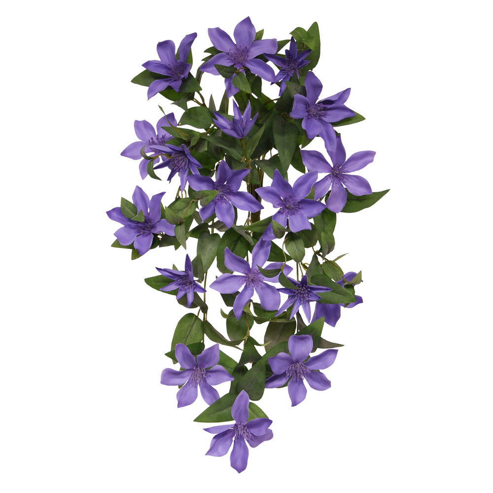 Plante suspendue artificielle clematis 60cm bleu