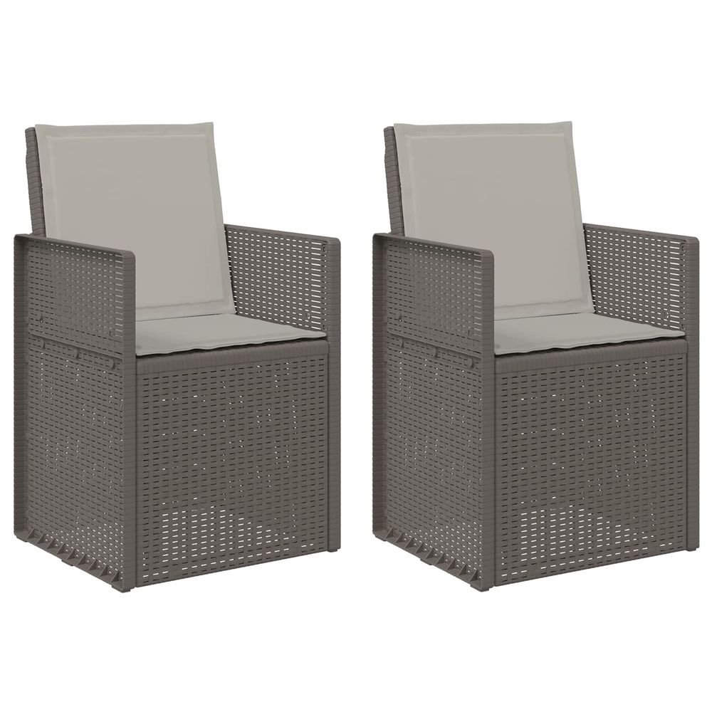 Chaises de jardin salle à manger 2 pc gris clair pp