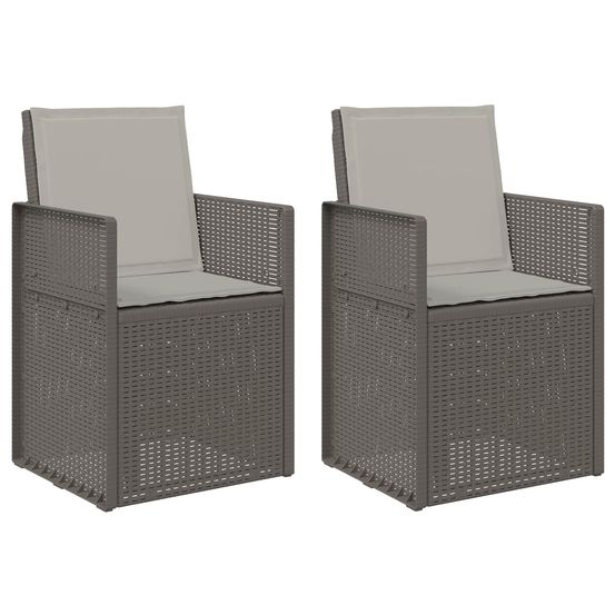 Chaises de jardin salle à manger 2 pc gris clair pp