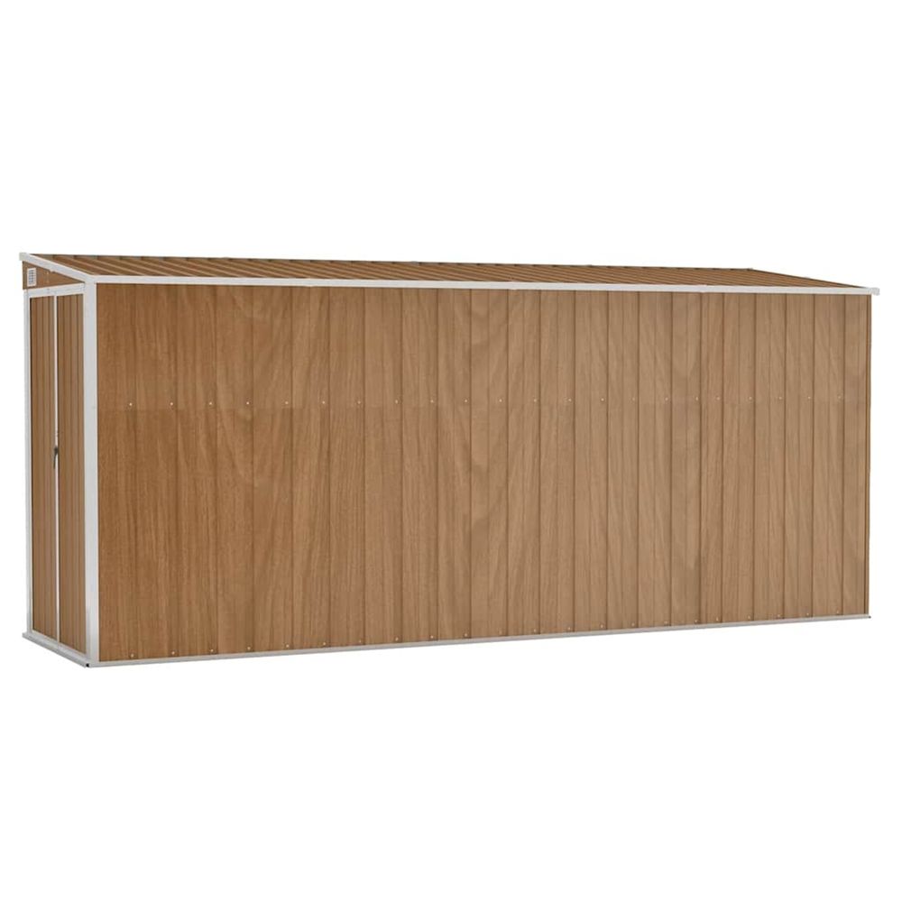 Abri de jardin mural marron 118 x 382 x 178 cm acier galvanisé