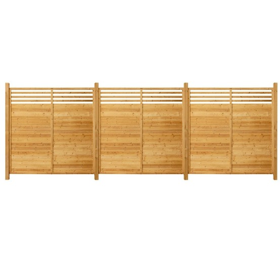 Home deluxe - clôture en bois soma - bois d'épicéa, 3x éléments + 4x poteaux - largeur : env. 590 cm, accessoires inclus i