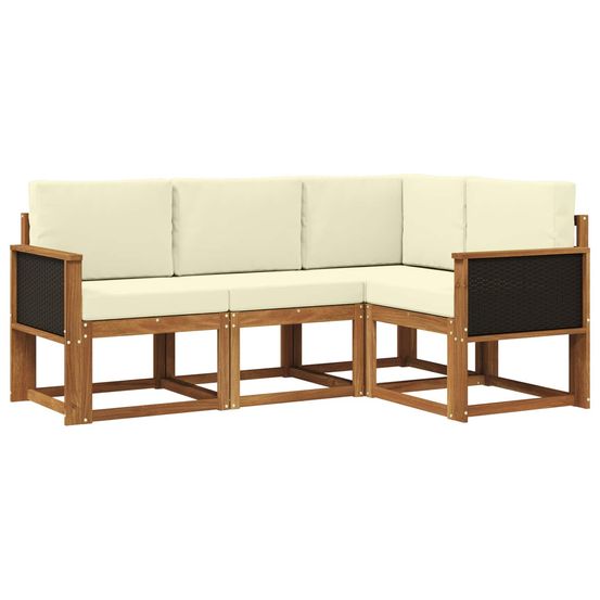 Ensemble de canapés d'extérieur 4 pc naturel et crème polyester