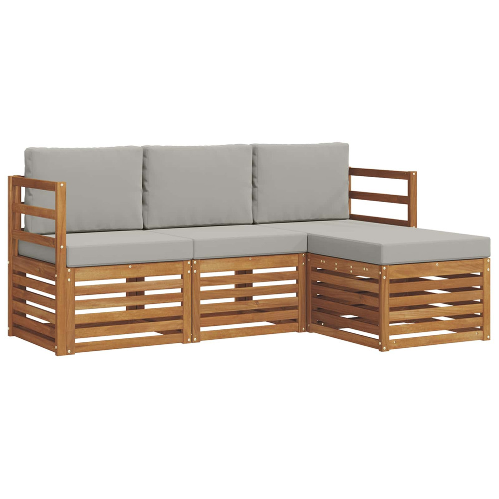 Ensembles de canapés avec coussin 4 pcs gris naturel et clair