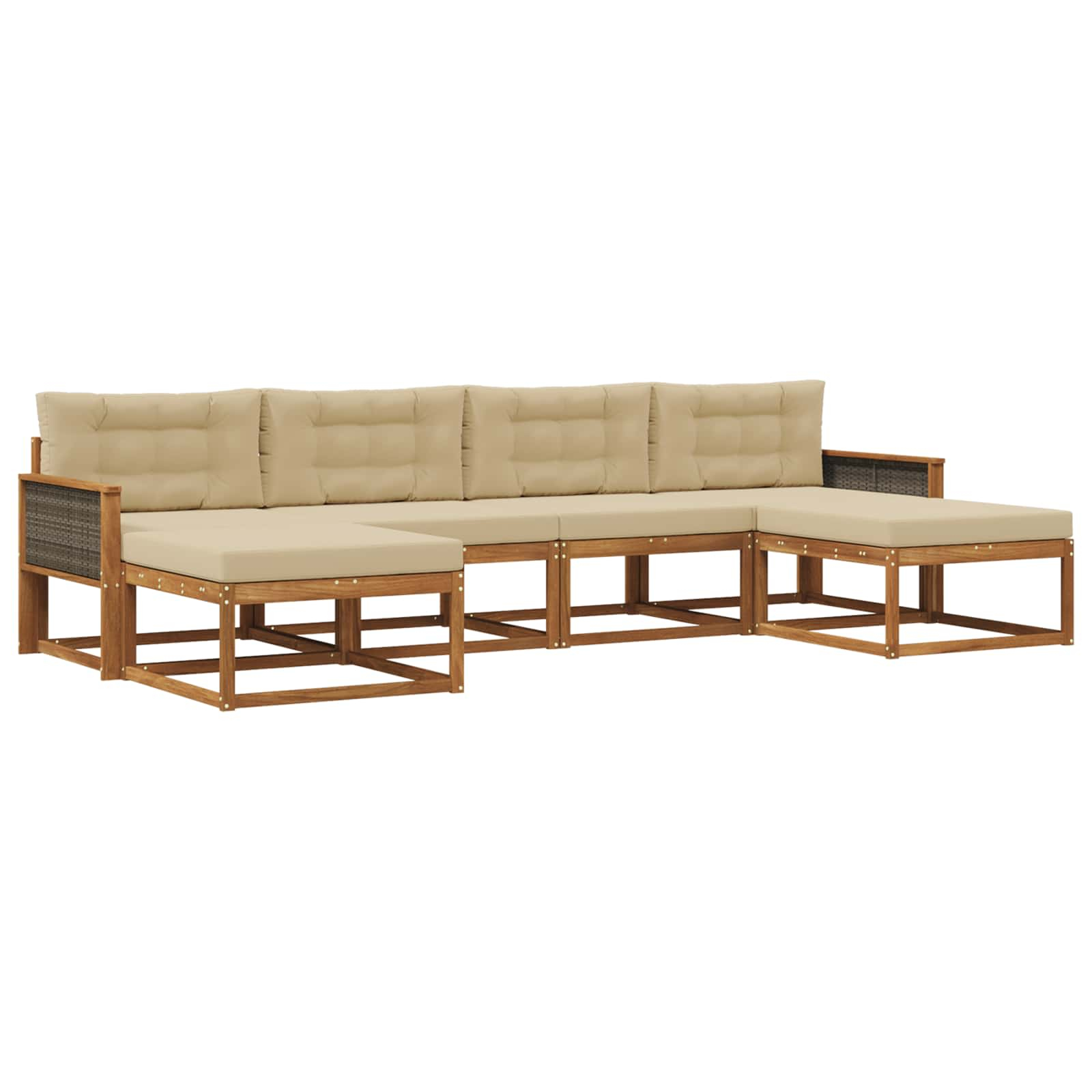 Ensemble de canapés d'extérieur 6 pcs naturel et beige
