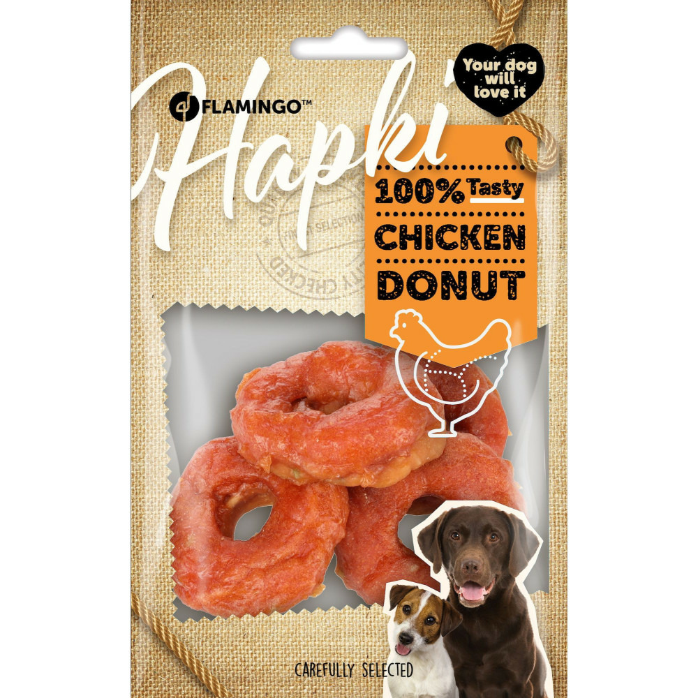 Friandises hapki donut avec poulet 95 g pour chien