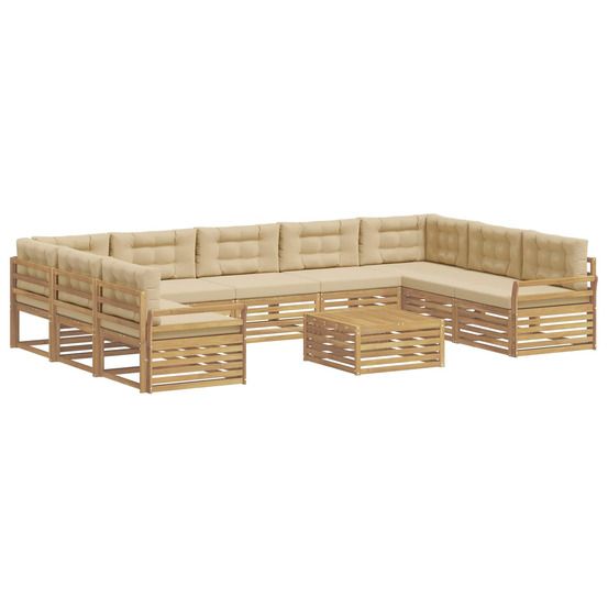 Ensemble de canapés d'extérieur 10 pc blanc et beige