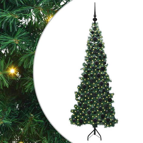 Arbre de noël artificiel d'angle vert 180 cm pvc et métal