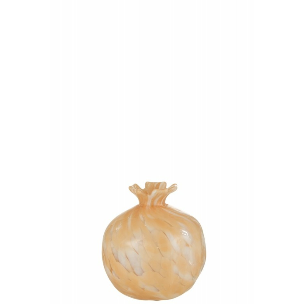 Vase en verre beige 12x12x14 cm