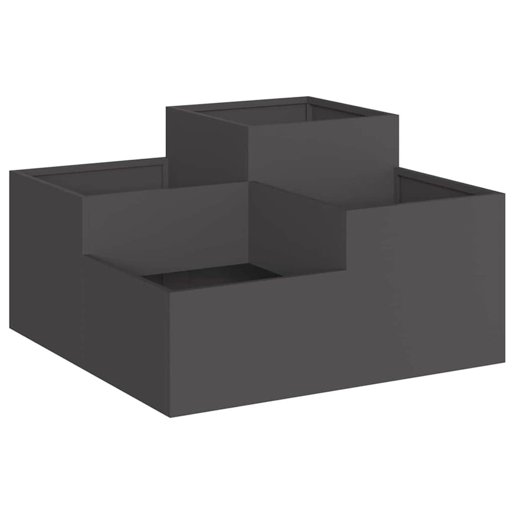 Cache-pot de jardin noir 100 x 100 x 48 cm acier