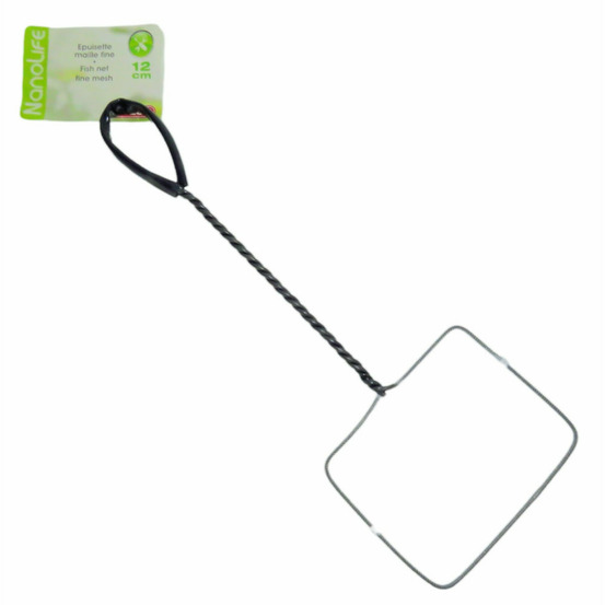 Epuisette filet blanc, maille fine, 12 cm x 11 x 37 cm, aquarium