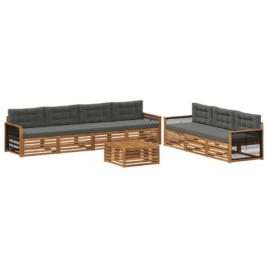 Ensemble de canapés d'extérieur 8 pcs naturel et anthracite