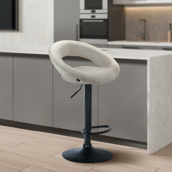 Tabouret de bar olinda velours noir