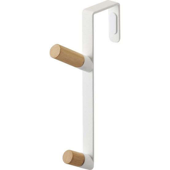 Patère 2 crochets spécial porte door blanc