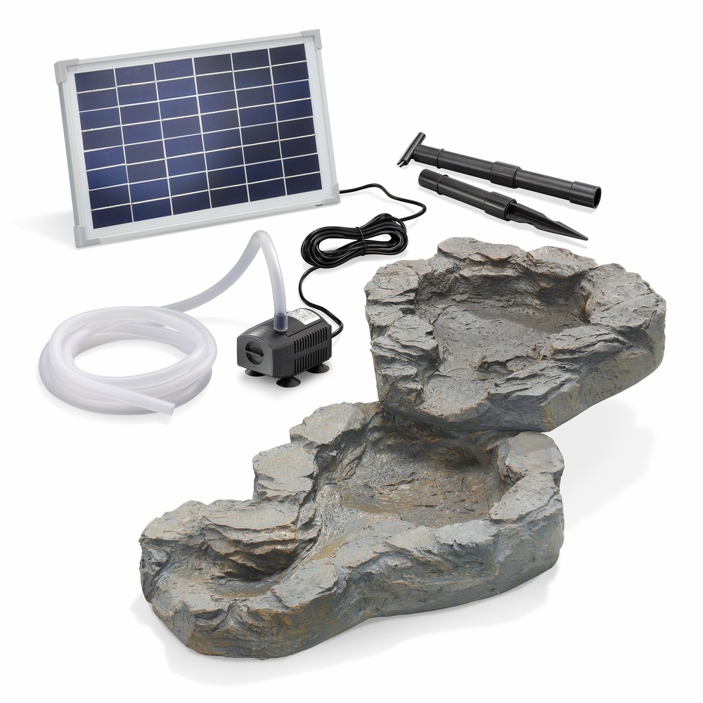 Esotec kit de cuvettes de cours d'eau en 2 parties avec pompe solaire pour étang de jardin 101308