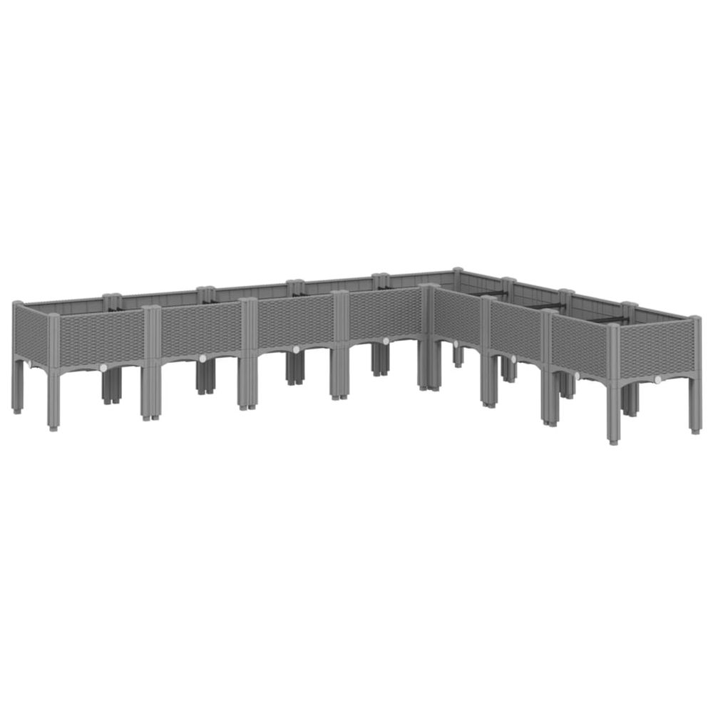Jardinière d'extérieur avec pieds gris clair 200x160x42 cm pp