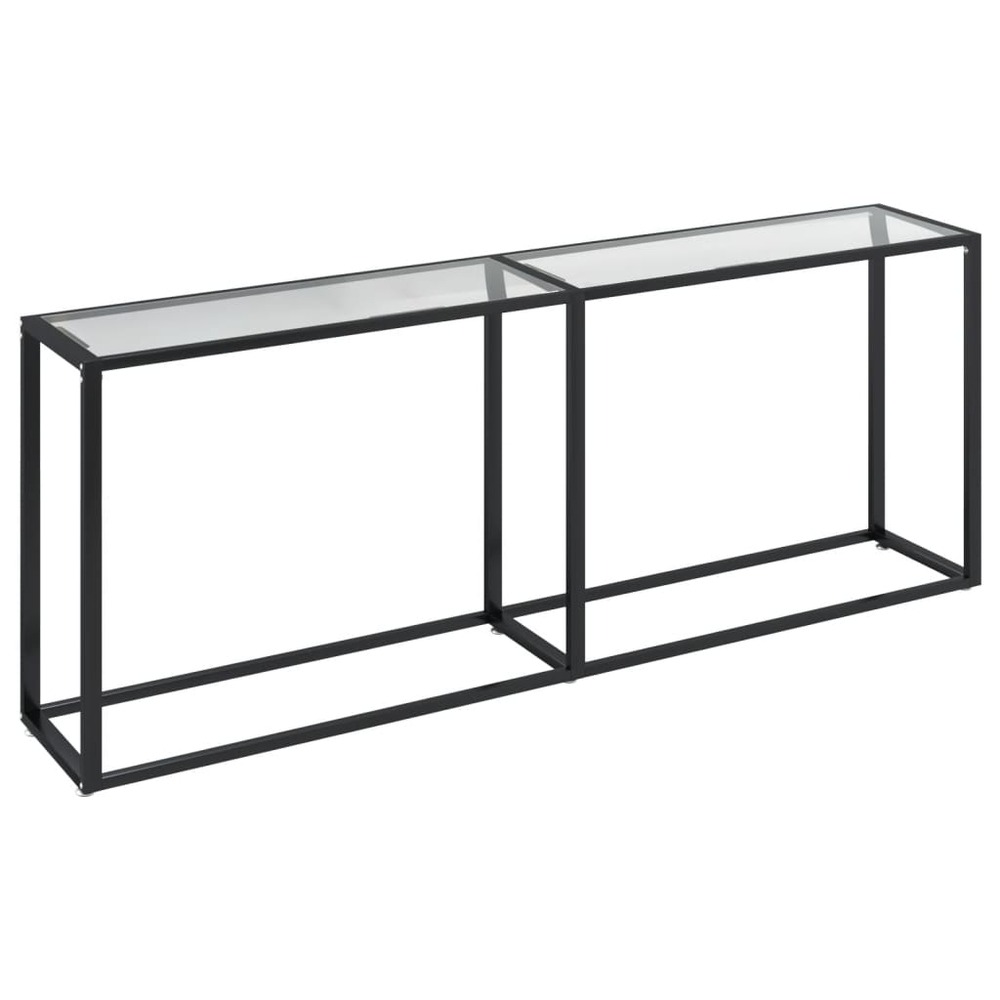 Table console transparent 200x35x75,5 cm verre trempé