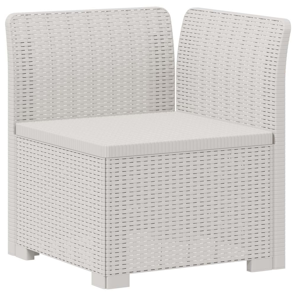 Canapé de jardin 1 place look rotin pp blanc