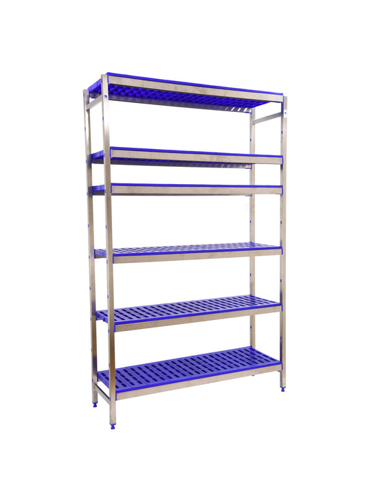 Etagère sans vis simoninox initial 6pp/1600x1660x400 a.inox/bleu 1600x1660x400 - simonrack