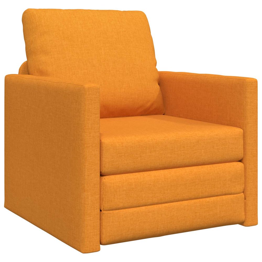 Canapé-lit jaune foncé 74 x 77 x 81 cm tissu